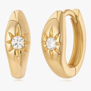 MYEARS Women Earrings Gold Huggie Hoop 14K Gold Plated Small Simple Hypoallergenic Everyday Jewelry