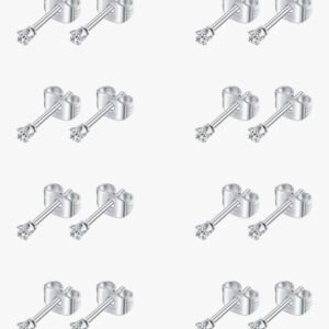 Stud Earrings for Women Stainless Steel Small Cubic Zirconia Stud Earrings